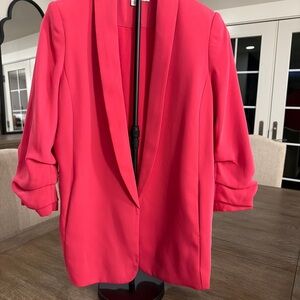 Chico's Ruched Sleeve Pink Blazer